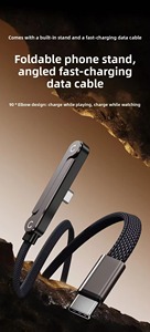 Foldable <b>Stand</b> Braided Data Cable Type C 90 Degree Bend For <b>iPhone</b> Android Tablet Charging - Product Image 6