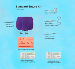 Kit d'entraînement à la suture pour étudiants en médecine, instruments en acier inoxydable, coussin en silicone, ensemble de formation pour la chirurgie plastique, garantie 1 an - Product Image 6