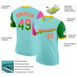 Camiseta de béisbol personalizada, poliéster sublimado, cuello redondo, manga corta, nombre del equipo, número, unisex, para adultos, para todas las estaciones - Product Image 2