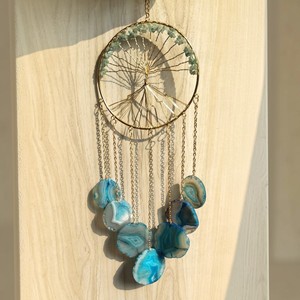 Campana de Viento Navideña de Cristal Pulido Azul Cielo, Arte Folclórico Tradicional, Decoración Colgante para el Hogar y el Jardín, Venta al por Mayor - Product Image 1