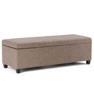 Avalon Fawn marrone stoccaggio panca ottomana elegante sgabello per l'arredamento della casa - Product Image 1