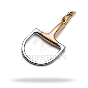 Mors d'équitation Hunter D Ring Lozenge Gold Snaffle pour chevaux, équipement d'équitation - Product Image 4