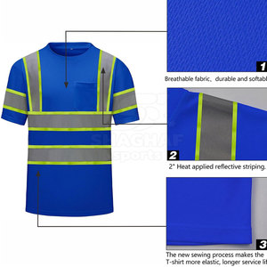 T-shirts de sécurité pour hommes, vêtements de sécurité professionnels avec design réfléchissant pour les travaux en extérieur et industriels. - Product Image 2
