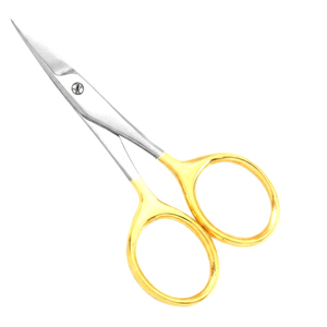 Tijeras Profesionales para Cutículas con Mango Dorado, Acero Inoxidable, Punta Fina y Afilada, Tijeras de Precisión para Recortar Cutículas de Uñas, Manicura - Product Image 1