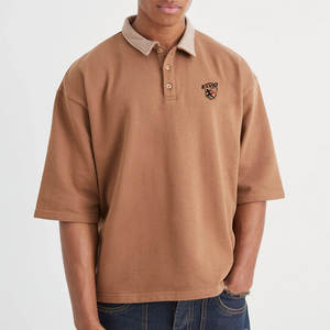 Polo Oversize de Corte Holgado, Ropa Casual Transpirable de Manga Corta para Hombre a Bajo Precio - Product Image 1