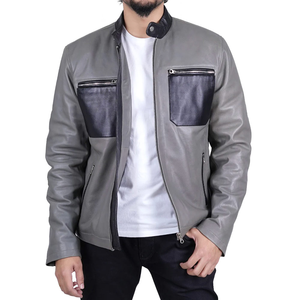 OEM Custom Manufacturer Men Genuine Leather <b>Jacket</b> for Men Classic Biker Outerwear <b>Slim</b> <b>Fit</b> Design Coated <b>jacket</b> for men - Product Image 4