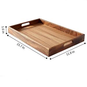 Bandeja de Servir Multifuncional de Madera con Acabado Natural Fino para Escritorio, Armario y Balcón, Decoración del Hogar, Fácil de Limpiar - Product Image 4