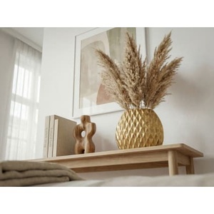 Vase de table artisanal à motif floral, finition dorée, design géométrique moderne, décoration de maison neuve - Product Image 5