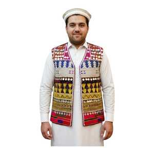 Chalecos y Chaquetas Tradicionales Afganos para Hombre Personalizados, Ropa Masculina con Colores Personalizados, Ropa de Algodón Bordada, Exportación al por Mayor - Product Image 3