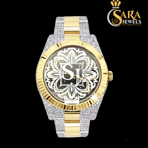 นาฬิกาเพชร VVS Moissanite สุดหรูการออกแบบแฟชั่นโบราณที่ไม่เหมือนใครการเคลื่อนที่อัตโนมัติเคสขนาด41มม. หน้าปัดตัวเลขอารบิก - Product Image 3