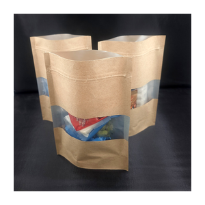 Kraft Paper Stand up Ziplock Food Packaging <b>Bags</b> with Windows - Product Image 1