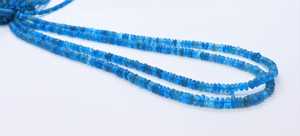 Perles Rondelles Lisses en Apatite Néon Naturelle 3-4MM, Perles de Pierre Précieuse Apatite Néon Bleu Foncé 16 Pouces, Perles Rondelles Simples en Apatite Néon - Product Image 4