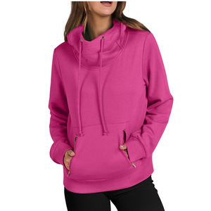 Sudaderas de Marca con MOQ Bajo, Fabricación de Sudaderas con Cuello Alto y Abertura Lateral, Sudaderas de Manga Larga Extra Grandes para Mujer - Product Image 1