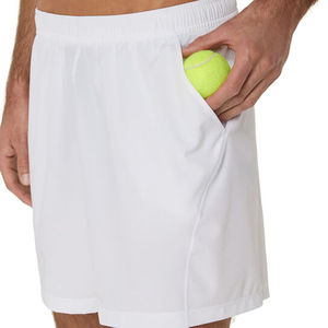 Short d'entraînement tissé blanc pour homme, personnalisé OEM, à séchage rapide, pour le tennis, le sport, la gym, le basketball, avec doublure de compression - Product Image 5