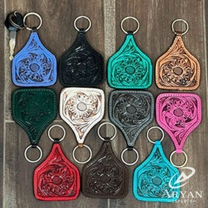 Designer Stylish Hand Tooled Leather Keychain Exotic Shape Leather <b>Key</b> Ring Tooled Leather Accessories Cute <b>Key</b> <b>Chain</b> for Unisex - Product Image 1