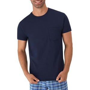 T-shirt en jersey de coton 100% uni à manches courtes et col rond pour homme, coupe classique, décontracté, design uni, idéal pour la gym - Product Image 2