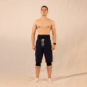 2026 Summer <b>Men's</b> Solid Worsted Fabric Quick Dry Waterproof Customized <b>Men's</b> Awrah <b>Shorts</b> Muslim Mid-Knee Elastic Waist Solid - Product Image 2