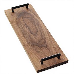 Plateau en bois écologique fait main avec poignée en métal pour cupcakes, glaces, brownies - Réutilisable et compatible lave-vaisselle - Product Image 1
