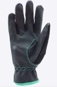 Gants de travail en cuir vert écologiques pour hommes et femmes, résistants à la chaleur, respirants, antidérapants, compatibles écran tactile, longueur poignet, sécurité - Product Image 4