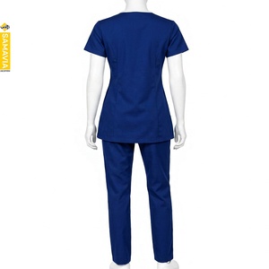 SAMAVIA Premium Women’s Hospital Uniform <b>Scrub</b> Set Stylish Wrap Tunic With Matching Trousers And Comfortable Professional Fit - Product Image 2