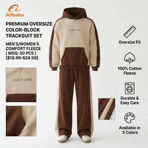 Custom Unisex Plus Size Hoodie Tracksuit Set Solid Color Pullover Sweatshirt <b>Straight</b> <b>Leg</b> <b>Pants</b> Winter Casual Wear 100% Cotton - Product Image 5