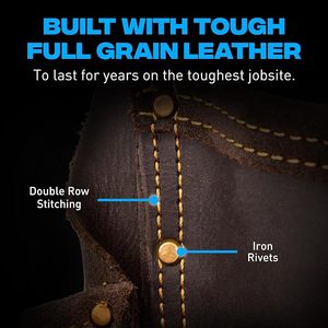 Brown <b>Leather</b> <b>Tool</b> Belt With Adjustable Straps And Multiple Pockets For Universal <b>Tool</b> Storage - Product Image 6