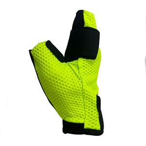 Sporty Fingerless Cycling Gloves Wrist Length Breathable PU Eco-Friendly Touchscreen Green Black Mesh Design Spring Summer - Product Image 4