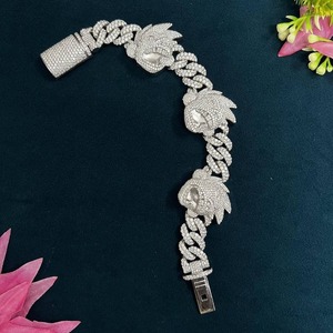 Indian Supplier Moissanite Diamond Iced Out Cuban <b>Chain</b> Bracelet For Men Women Hip Hop Party Fashion Jewelry Available For Sale - Product Image 6