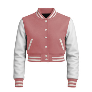 Women's Gray Varsity Jacket Full Sleeve Stand Collar Polyester Cotton Woven Solid Color Regular Length Button Closure - Product Image 4