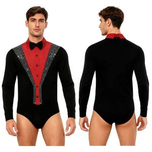 <b>Mens</b> Figure Skating Latin Dance Bodysuit Leotard <b>Jumpsuit</b> Dance Costume <b>For</b> <b>Men's</b> Figure Skating Competitions Stage Performances - Product Image 2