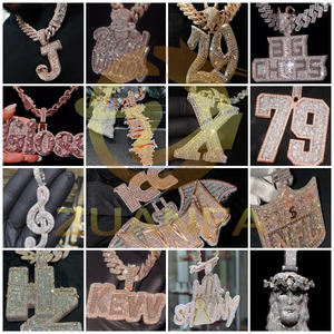 High Quality VVS Moissanite 1O Letter Pendant <b>Necklace</b> 925 Sterling <b>Silver</b> Custom <b>Initial</b> Hip Hop Jewelry - Product Image 4