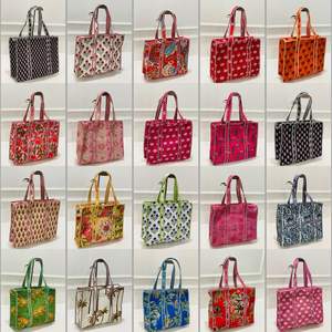 Handcrafted Floral Quilted Cotton <b>Tote</b> <b>Bag</b> Premium Ethnic Indian Block Print <b>Large</b> Capacity Foldable Open Shoulder Handbag Women - Product Image 3