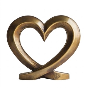 Heart Shape Vintage Finish Handcrafted Metal Paper <b>Weight</b> For Elegant Workspace For Holding Loose Paper - Product Image 5