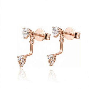 Trendy <b>Earrings</b> Solid 10K Solid Gold Pear Shape Lab Grown Diamond Stud <b>Earrings</b> Minimal <b>Earrings</b> <b>Fine</b> Studs <b>Earrings</b> - Product Image 2
