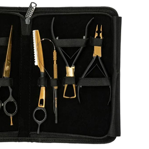 Kit complet d'outils pour extensions de cheveux, pinces, aiguilles, anneaux, perles, fil pour travaux professionnels d'extensions capillaires - Product Image 3
