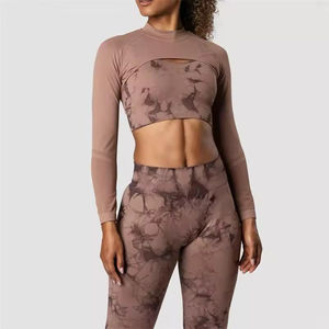 Conjunto de yoga de 2 piezas para mujer de alta calidad, ofrecido por una marca privada con envío global rápido para compradores mayoristas. - Product Image 3