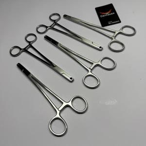 5 pinces hémostatiques droites chirurgicales, finition satinée, acier inoxydable SS420, fabriquées par Dentavex - Product Image 2