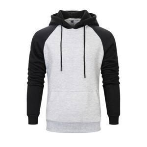 เสื้อฮู้ดแขนราแกลนสำหรับผู้ชาย เสื้อสเวตเชิ้ตผ้าฟลีซทูโทนพร้อมกระเป๋าจิงโจ้ - Product Image 3