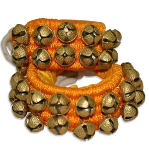 Ghongroo à 2 rangs en laiton orange pour la danse Bharatanatyam et Salangai, clochettes de danse classique indienne, ghongroo traditionnel indien pour les pieds - Product Image 2
