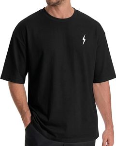 เสื้อยืดโอเวอร์ไซส์ผ้าฝ้ายแท้ 100% น้ำหนัก 220 กรัม พิมพ์ลายตามสั่งที่ไหล่ สไตล์ฮิปฮอป ไซส์พลัส ผ้าฝ้ายแท้ 100% ทรงบ็อกซี่ สำหรับผู้ชาย - Product Image 5