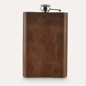 Gourde de hanche en cuir de qualité supérieure, gourde de hanche en cuir marron personnalisée avec nom, gourdes en cuir - Product Image 4
