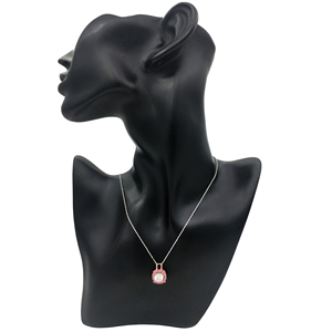 Collier pendentif en diamant naturel taille princesse marquise 0,98 carat avec halo floral, en argent sterling plaqué or pour femme, idéal pour mariage et fiançailles - Product Image 4