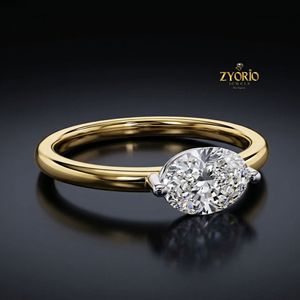 แหวนหมั้นทองคำ 14K ทรงรีประดับเพชรเม็ดเดี่ยว - Product Image 5
