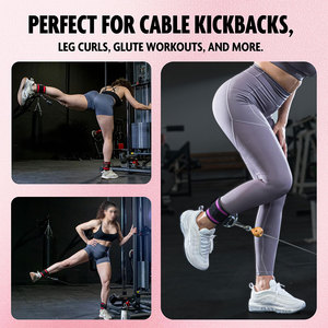 Neoprene <b>Padded</b> Ankle Strap Exercise Gym Ankle Cuff Steel D-rings Strengthen Legs And Glute Muscle <b>Practice</b> Wear Unisex Straps - Product Image 5