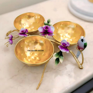 Hot Selling Aluminum Metal Round Shape Silver and Gold Finished Sets Of 2 Free Decorative Bowl Traditional Designer - Product Image 5