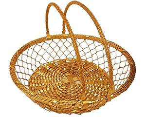 Cesta Redonda Dorada Sahagun para Regalos de Boda, Cesta Decorativa para Regalos de Inauguración de Casa - Product Image 2