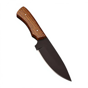 Couteaux de chasse avec manche en résine alvéolée, lame noire thermolaquée, bord lisse, utilisation en camping en plein air, acier inoxydable - Product Image 4
