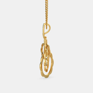 Collar con Colgante de Diamante Cultivado en Laboratorio, en Forma de Círculo, con Capas de Oro Amarillo - Product Image 6