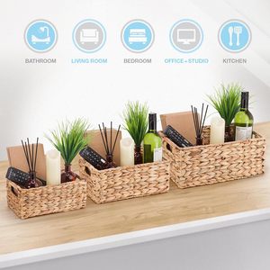 Hot Sale 2026 Water Hyacinth <b>Basket</b> Eco-Friendly <b>Rectangle</b> Home Decoration Laundry Clothes <b>Storage</b> Organization OEM Accepted - Product Image 2