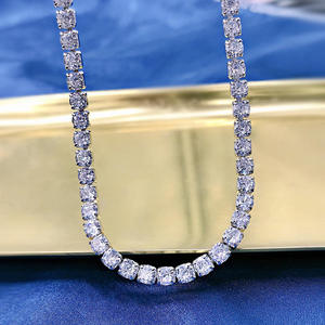 Collier chaîne tennis en diamant de laboratoire de qualité supérieure, or jaune massif, bijoux fins sur mesure pour femmes - Product Image 2